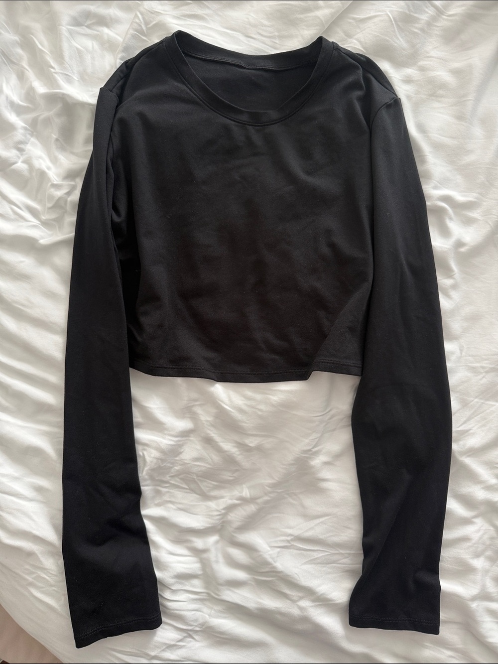 Alo Black Long-Sleeve Crop Top - Women's S